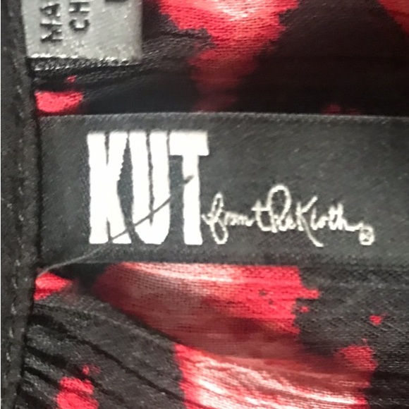 Large KUT from the Kloth Women Blouse RN#58539 Red Leopard Print Sheer Mach wash - Picture 3 of 6